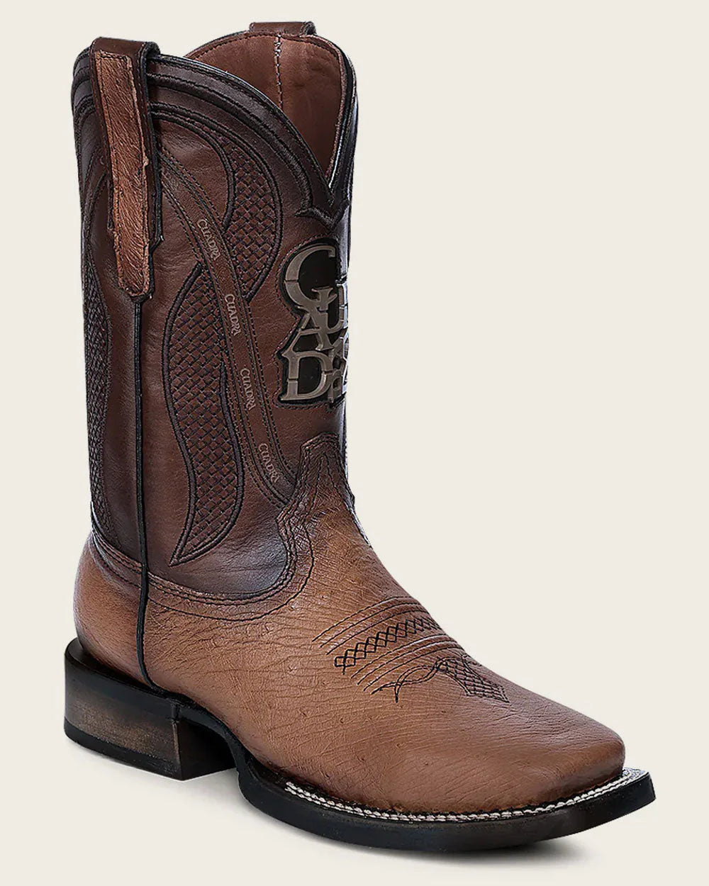 Cuadra Men’s Ostrich Belly Western Rodeo Boot, Honey