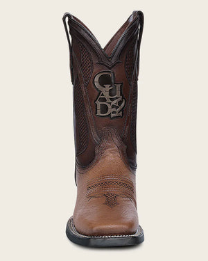 Cuadra Men’s Ostrich Belly Western Rodeo Boot, Honey