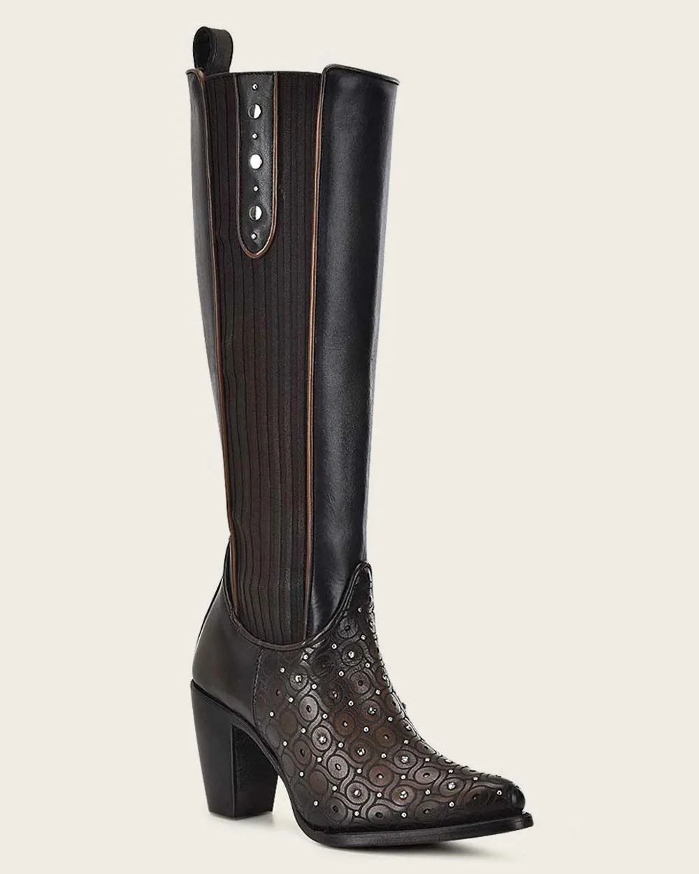 Cuadra Women's Bovine Leather with Crystals Tall Boot, Maple