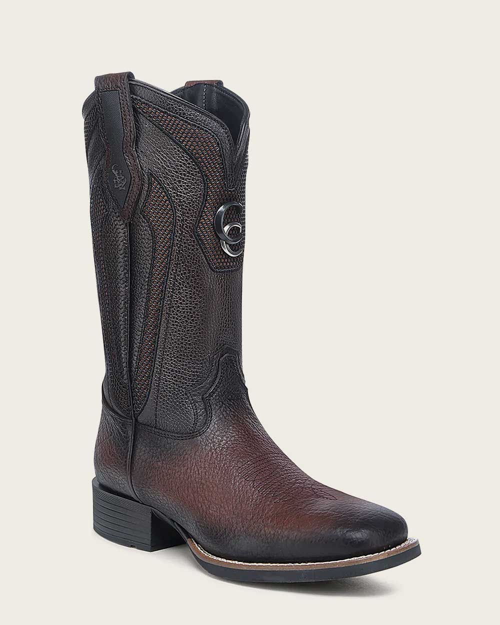 Cuadra Men’s Bison Western Rodeo Boot, Dark Brown