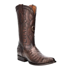 Cuadra Men's Caiman Belly Leather Round Toe Boot, Brown