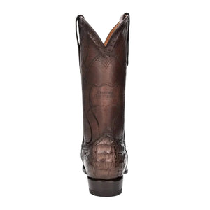 Cuadra Men's Caiman Belly Leather Round Toe Boot, Brown