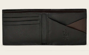 Cuadra Men's Stingray & Deer Leather Bifold Wallet, Brown