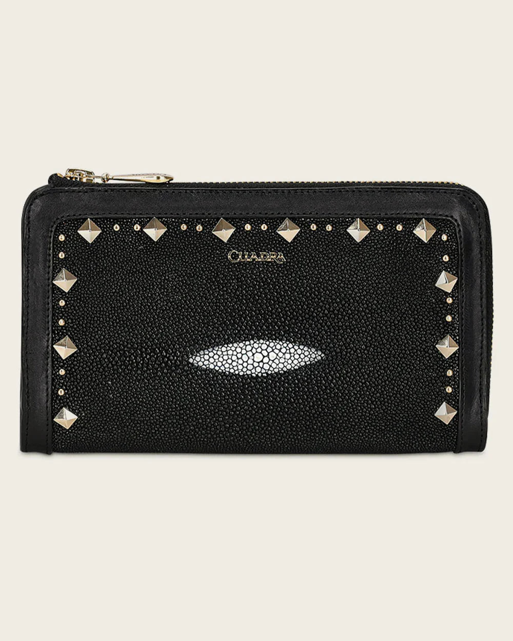 Cuadra Women's Stingray Studs Wallet, Black