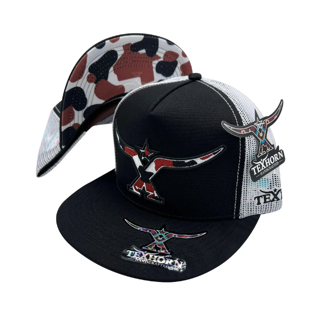 Texhorn Black/Brown Cow Cap, Black