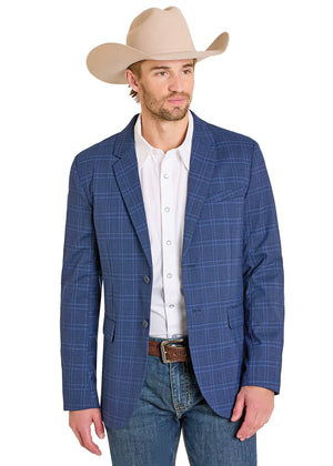 Rock & Roll Denim Men's Plaid Sport Coat, Blue