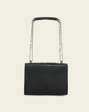 Cuadra Women’s Bovine Leather Clutch with Crystals Shoulder Bag, Black