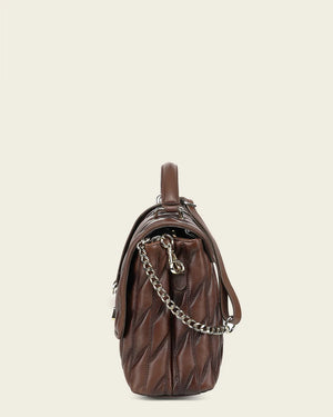 Cuadra Women's Lamb Leather Shoulder Bag, Brown