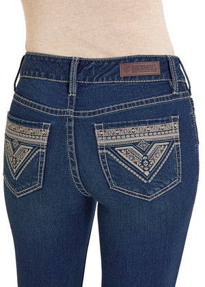 Rock & Roll Denim Women’s Mid-Rise Bootcut Jeans, Dark Denim