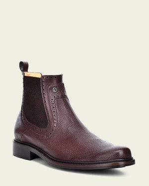 Cuadra Men's Deer Leather Round Toe Chelsea Dress Boot, Brown