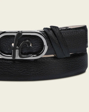 Cuadra Men's Franco Genuine Deer Skin Dress Belt, Black