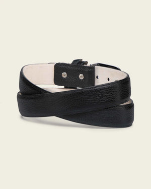 Cuadra Men's Franco Genuine Deer Skin Dress Belt, Black