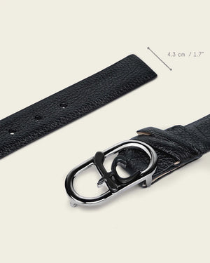 Cuadra Men's Franco Genuine Deer Skin Dress Belt, Black