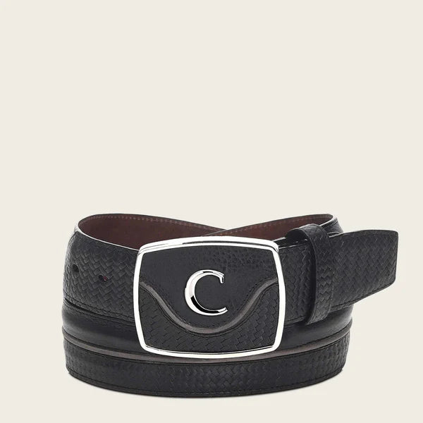 Cuadra Men's Bovine Leather Belt, Black