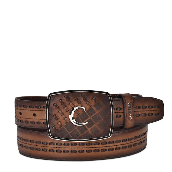 Cuadra Men's Bovine Leather Belt, Maple