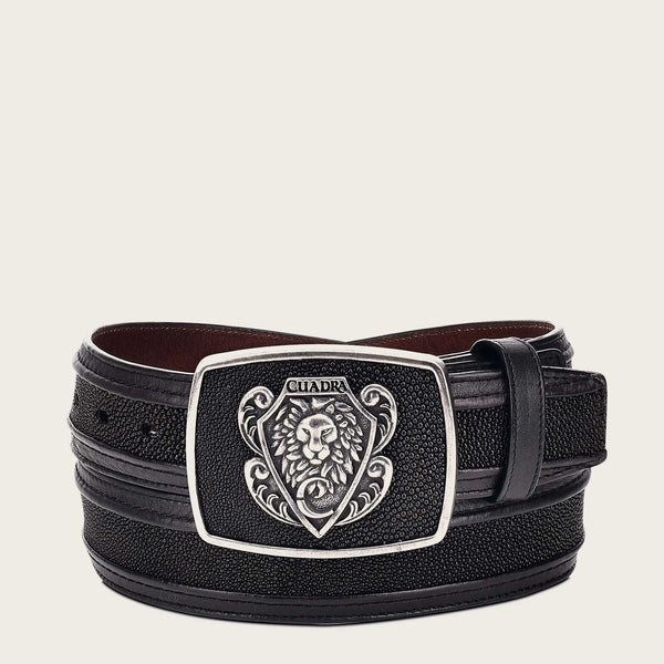Cuadra Men's Stingray Leather Belt, Black