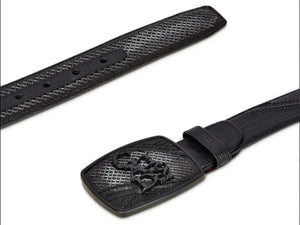 Cuadra Men's Bovine Leather Belt, Black