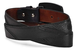 Cuadra Men's Bovine Leather Belt, Black