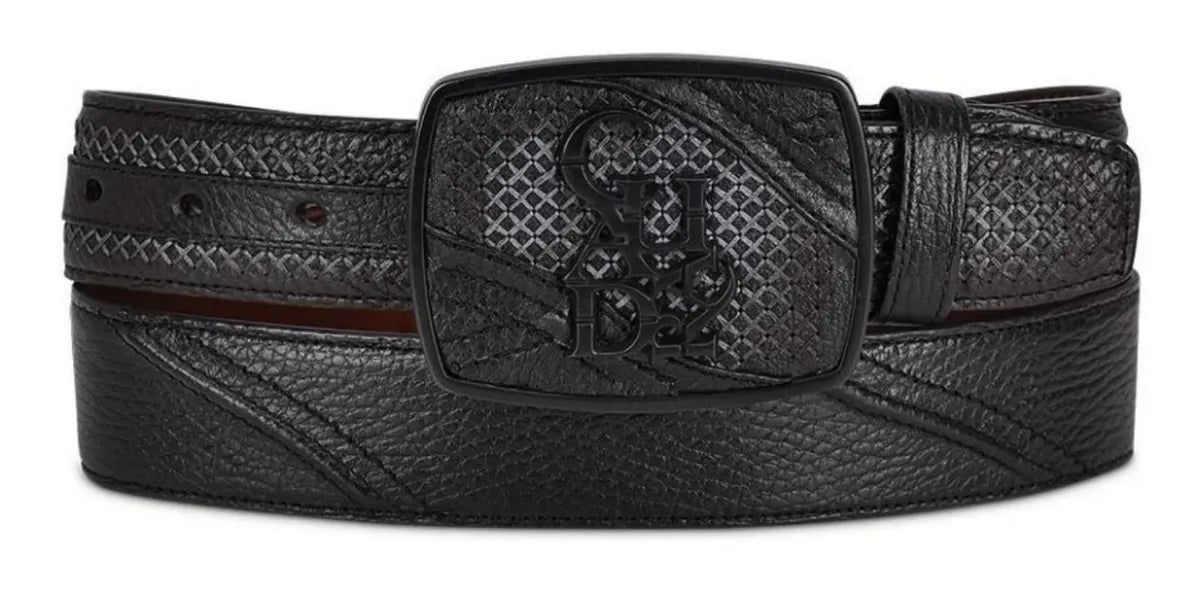 Cuadra Men's Bovine Leather Belt, Black