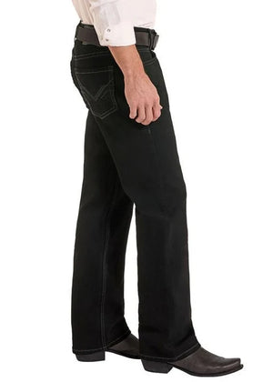 Rock & Roll Denim Men's Double Barrel Relaxed Fit Straight Leg Jeans, Black