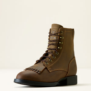 Ariat Women's Heritage Lacer II Roper Toe Boot, Distressed Brown