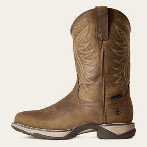 Ariat Women's Anthem Waterproof Square Toe Western Boot, Distressed Brown