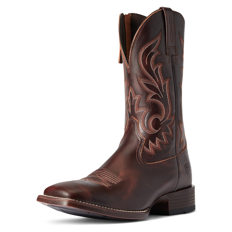 Ariat Men's Slim Zip Ultra Western Boot, Hand Stained Red - Brown