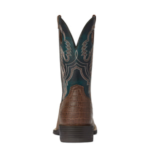Ariat Men's Sport Buckout Western Boot, Chocolate Croc. Print