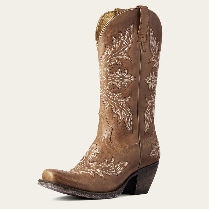 Ariat Women's Circuit Rosewood Square Toe Western Boot, Natural Tan
