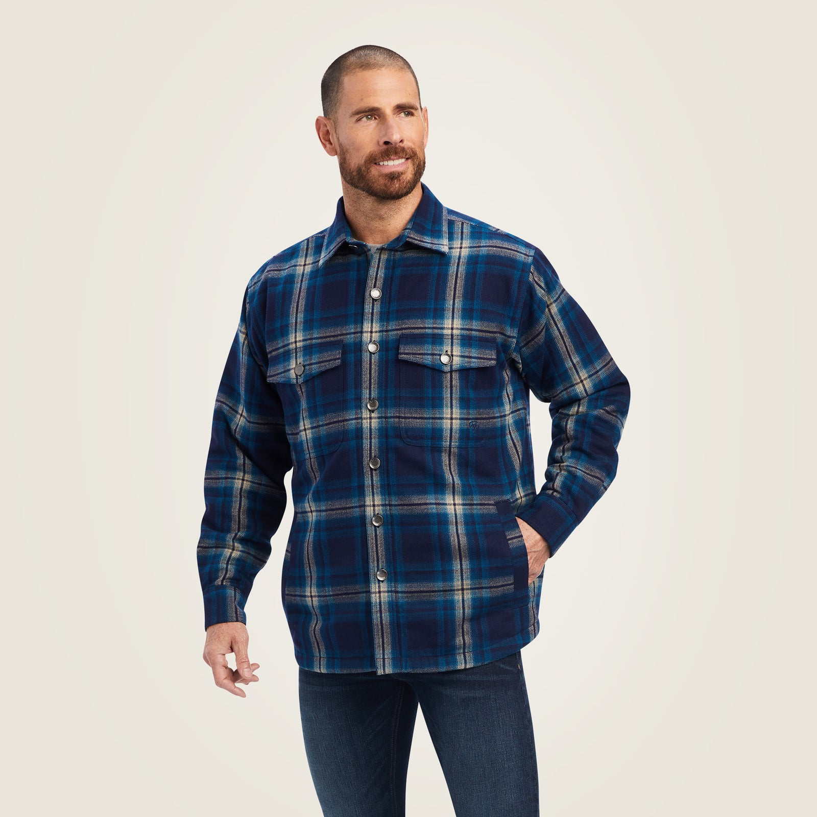 Ariat Men's Hannoch Shirt Jacket, Maritime Blue