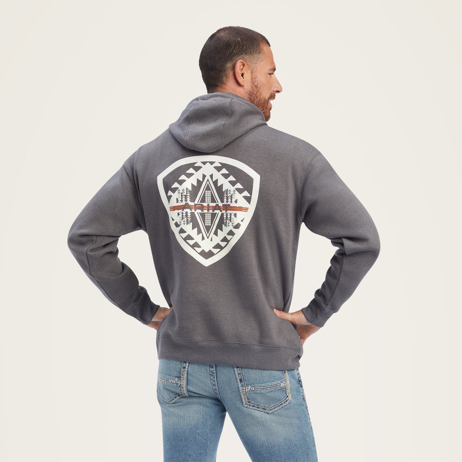 Ariat Men's Southwest Shield Hoodie, Charcoal Heather