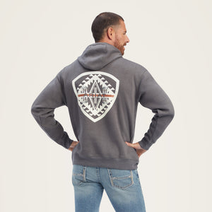 Ariat Men's Southwest Shield Hoodie, Charcoal Heather