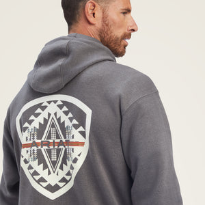 Ariat Men's Southwest Shield Hoodie, Charcoal Heather