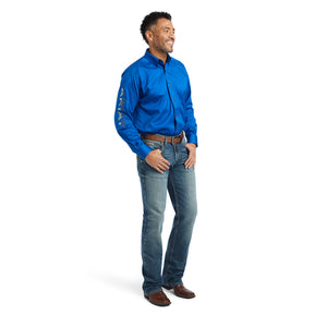 Ariat Men's Team Logo Twill Classic Fit Long Sleeve Shirt, Turkish Sea