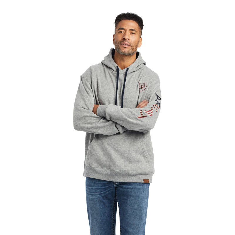 Ariat Men's Graphic Chimayo Hoodie, Heather Grey