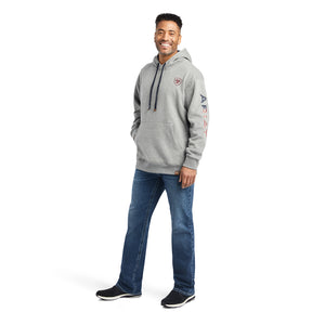 Ariat Men's Graphic Chimayo Hoodie, Heather Grey