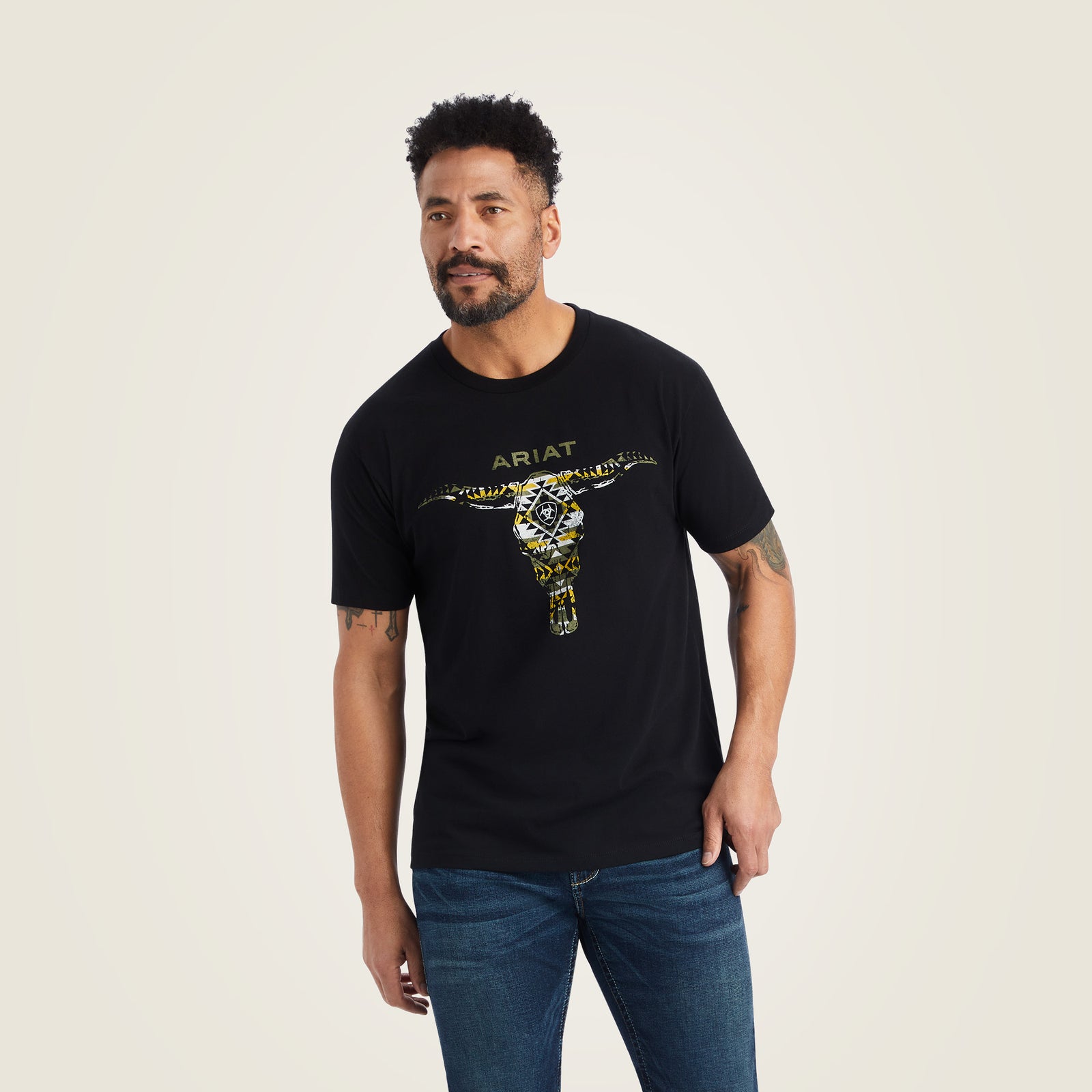 Ariat Men's Blanket Skull T-Shirt, Black