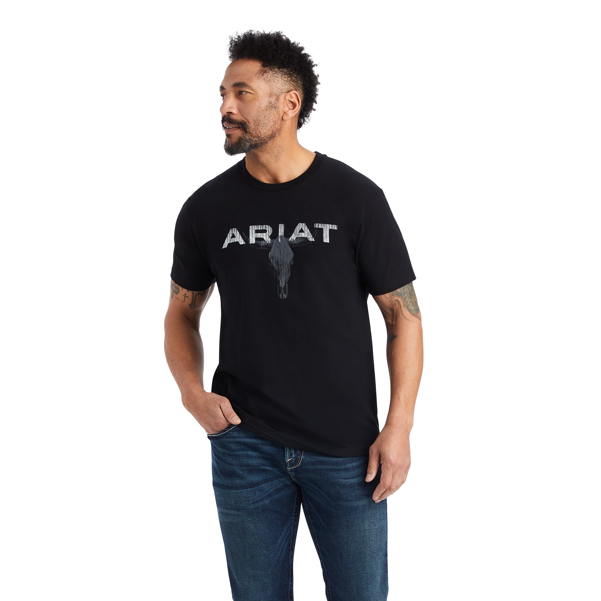 Ariat Men's Streak Skull T-Shirt, Black