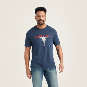 Ariat Men's Streak Skull T-Shirt, Navy Heather