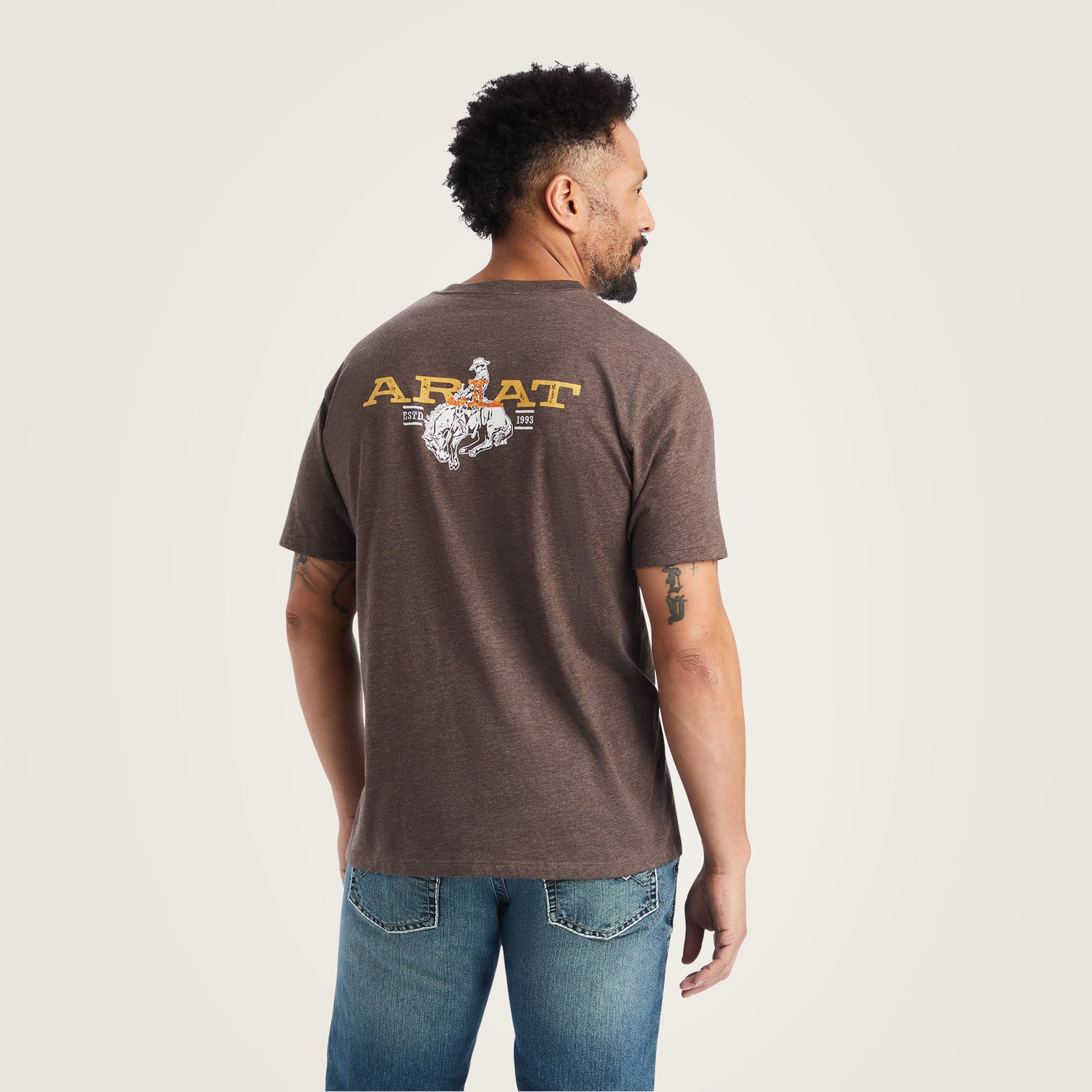 Ariat Men's Bronc Buster T-Shirt, Brown Heather