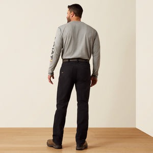 Ariat Men's Rebar M4 Relaxed Made Tough DuraStretch Straight Leg Pants, Black