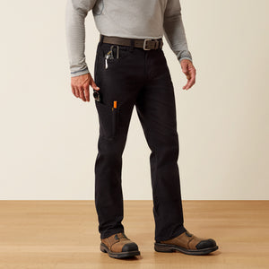 Ariat Men's Rebar M4 Relaxed Made Tough DuraStretch Straight Leg Pants, Black