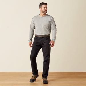 Ariat Men's Rebar M4 Relaxed Made Tough DuraStretch Straight Leg Pants, Black