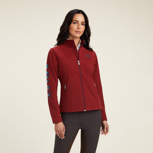 Ariat Women's New Team Softshell Jacket, Rouge Red/Celestial Serape