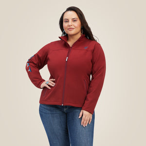 Ariat Women's New Team Softshell Jacket, Rouge Red/Celestial Serape