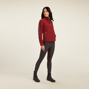 Ariat Women's New Team Softshell Jacket, Rouge Red/Celestial Serape