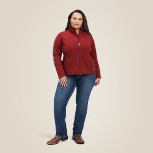 Ariat Women's New Team Softshell Jacket, Rouge Red/Celestial Serape