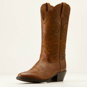 Ariat Women's Heritage R Toe Western Boot, Copper Brown