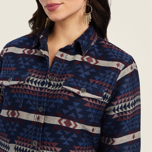 Ariat Women's R.E.A.L. Shacket Shirt Jacket, Mountain Peak Jacquard