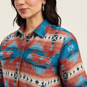 Ariat Women's R.E.A.L. Shacket Shirt Jacket, Fiery Jacquard